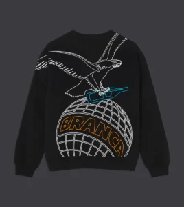 DOLLYNOIRE x FERNET-BRANCA Outline Eagle Crewneck Black