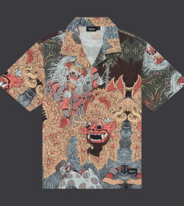 DOLLY NOIRE Barong e Rangda Bowling Shirt