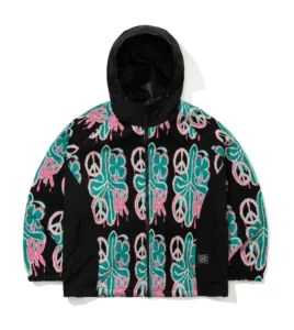 BS RABBIT Peace Br Jacquard Hooded Black