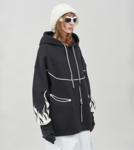 SNOWALL Hoodie Water Resistant Fire Black