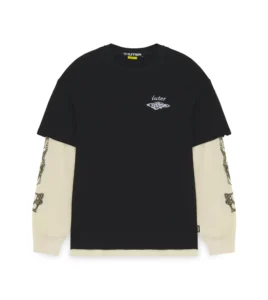 IUTER Bijoux Waffle Double LS Tee Black