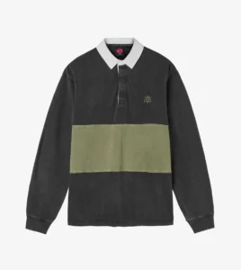 FUNKY Walker Long Sleeve Polo Washed Black