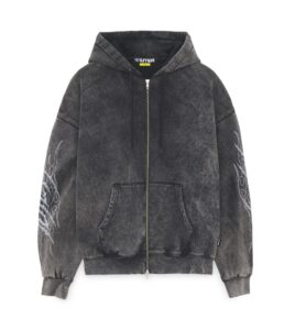 IUTER Tribal Marble Zip Hoodie Black