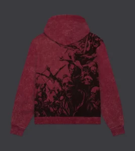 DOLLY NOIRE Heaven Falls Hoodie Acid Red