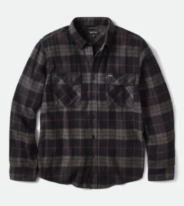 BRIXTON Camicia Bowery Flannel Black/Charcoal