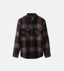 BRIXTON Camicia Bowery Flannel Heather Grey/Charcoal